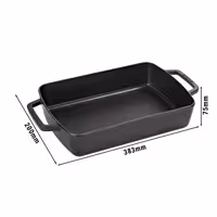 STAUB | Rectangular Cast Iron Baking Dish – 300x200 mm - Black - Grill & Oven