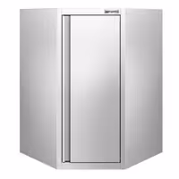 Ugaona zidna ormarić od nehrđajućeg čelika – 700 x 700 mm – sa krilnim vratima – visina: 1000 mm