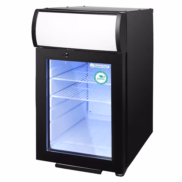 GASTRO-COOL | Minibar hladnjak - 430 mm - 62 litra - Sa 1 staklenim vratima - Srebrna boja