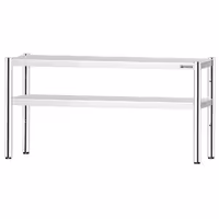 Pöytähylly - ruostumattomasta teräksestä - 2 tasoa - 1600x370 mm - korkeussäädettävä