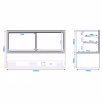 Commercial cake display fridge - 990L - 2010mm - Double glazing - square - with 2 shelves - rear sliding door - for patisserie - Black
