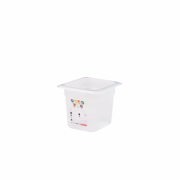 (6 szt.) CAMBRO | Pojemnik GN 1/6 SafeTrak – polipropylen – wysokość: 150 mm – mleczny