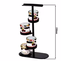(12 pcs) Jam Etagere / Buffet Stand - Stainless steel, powder-coated - Black - Height: 230mm - with 4 shelves