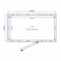 Ruostumattomasta teräksestä kylmähuone - 2100x1200 mm - 3,70 m³