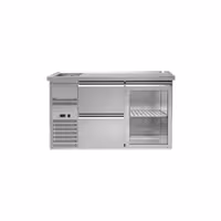 Pivski štand Premium PLUS - 1550x700 mm - 1 staklena vrata & 2 ladice
