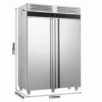 Szafa mroźnicza piekarnicza PREMIUM – stal nierdzewna – EN 600 x 400 – 1700 L – z 2 drzwiami