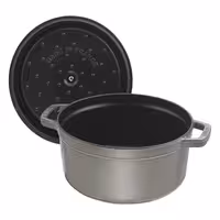 STAUB | Cocotte Round Enamelled Cast Iron Casserole Dish – Ø 180 mm – Graphite Grey