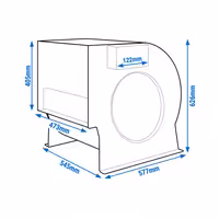 Centrifugalni ventilator 10000 m³/h - za zidne nape