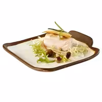 (6 adet) CROCKER - Düz Tabak - Dikdörtgen Düz - Melamin, 140x130mm, Beyaz / Kahverengi