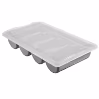 Kutija za pribor za jelo - s 4 odjeljaka - s poklopcem - 537x301 mm - Visina: 120 mm - polipropilen - siva