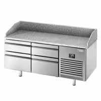 Commercial Pizza Prep Counter - Granite Top PREMIUM PLUS - 1490x700mm - with 0 doors & 4 drawers