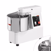 Commercial Spiral Dough Mixer - 42L / 38kg - Fixed Head & Bowl - with Timer - 400V 3‑Phase - For Bread Dough