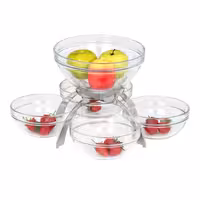 Açık Büfe Teşhir Standı - Paslanmaz Çelik - 360x360x360mm - dahil 5 Cam Kase 4 adet 200x200mm, 1 adet 230x230mm