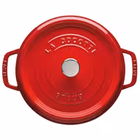 STAUB | Cocotte Round Enamelled Cast Iron Casserole Dish – Ø 180 mm – Cherry Red