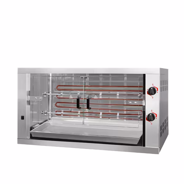 Commercial Electric Chicken Rotisserie Oven - 9.6kW - with 2 Skewers for up to 12 chickens