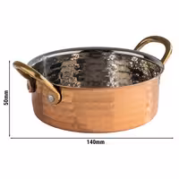 (6 adet) Servis kabı - MUMBAI - 0,5L - Ø140mm - Yükseklik: 50mm - Bakır