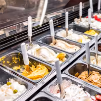 Ice Cream Display Freezer | ADAM - 1700mm - Ventilated cooling - with LED lighting - for 18 x 5 litres Napoli pans or 12 x 7 litres - White - curved glass canopy