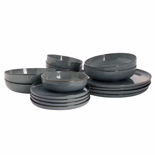 (16 adet) ANTIGO - Sofra Takımı - Porselen, Ø280mm, Ø190mm, Ø190mm, Ø150mm, Mavi