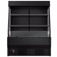 Commercial multideck display fridge - Open front - 1220mm - 300L - with 2 shelves - Black