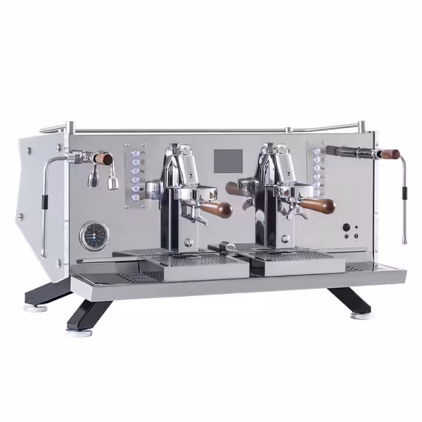 Commercial Espresso Machine "Suprema" - 2-Group - Pre-Infusion, Plumbed-In, Dual 2 kW+2.2 kW, Multi-voltage - Plexiglass sides, Copper boiler