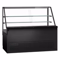 Hűtővitrin TORONTO - 2000x880 mm - dupla üvegezés - ventilációs - fekete - 2 polccal - gránit munkalap