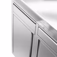 Rozsdamentes acél munkaszekrény - 800x600 mm - nyílóajtós, 2 ajtós – hátsó felhajtással