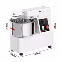 Commercial Spiral Dough Mixer - 22L / 18kg - Single Speed - Fixed Head & Bowl - with Timer - 230V - For Bread Dough