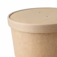 (300 pcs) Food Lidding Tray Paperboard - Ø150mm - Round - Brown