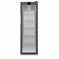 LIEBHERR | Szafa chłodnicza PERFORMANCE – 400 L – od +1 do +15 °C – z wnętrzem z tworzywa sztucznego i 1 drzwiami szklanymi – czarna