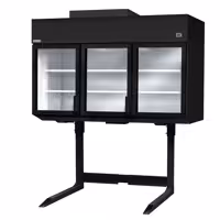 Lasiovellinen seinäkylmäkaappi PREMIUM - 2100 mm - 594 l - -23 – -18 °C tai -6 – 6 °C - mukana 4 kaksinkertaiset lasiovet & 6 hyllyä - musta