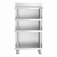 Radna ploča za bar – nehrđajući čelik – 600 x 400 mm – s 4 police