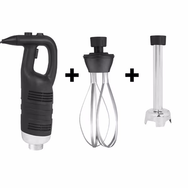 Ipari botmixer cserélhető szárakkal 250 mm-es keverőszár és habverővel - 850 W - Fokozatmentesen állítható sebesség - max. 30 l-ig