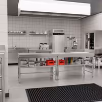 Roostevabast terasest töölaud PREMIUM - 1400x700 mm - alumise riiuliga & tugevdatud tööpinnaga