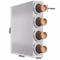 Cup Dispenser - Stainless Steel - with 4 dispensers