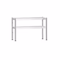 Pöytähylly - ruostumattomasta teräksestä - 2 tasoa - 1200x370 mm - korkeussäädettävä