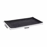 (6 pcs) GN 1/3 Gastronorm Tray - DARK WAVE - Melamine - 325x176mm - Height: 20mm - Black
