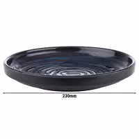 (6 adet) LOOPS - Düz Tabak Yuvarlak - Melamin, Ø230mm, Mavi / Gri