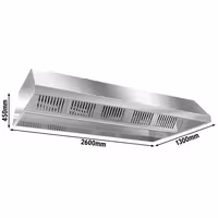 Okap sufitowy – 2600 mm – z silnikiem, zewnętrznym regulatorem, filtrami i lampą