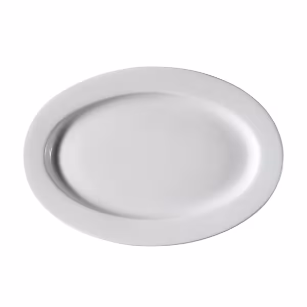 (6 adet) PERA - Düz Tabak - Oval Düz - Porselen, 240x180mm, Beyaz