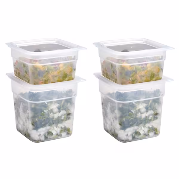 (8 pieces) CAMBRO | CamSquares® FreshPro Food Storage Container Set – 2×0.95L + 2×0.47L – with Lids