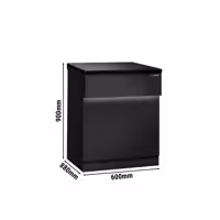 Lada kasowa TORONTO – 600 mm – czarny panel przedni – z czarnym blatem granitowym
