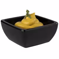 (6 adet) Ramekin (Sos Kasesi) - PURE - Melamin - 50ml - köşeli - 65x65mm - Siyah