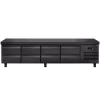 Podstawa chłodnicza – 2400 mm – 386 L – z 8 szufladami na GN 1/1 – czarny mat