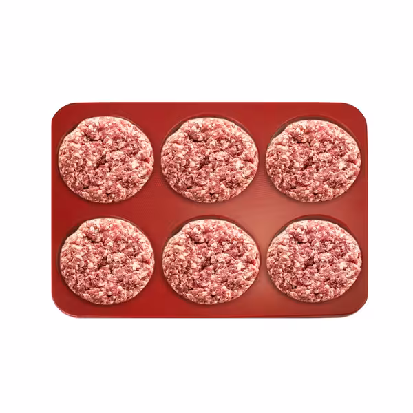 Húspogácsa-/hamburgerprés - műanyag (BPA-mentes) - nagy - Ø 120 mm - piros - 6 lyuk - 175 g - forma nélkül