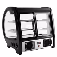 Countertop display fridge - 188L - 718mm - Double glazing - square - with 2 shelves - rear sliding glass doors