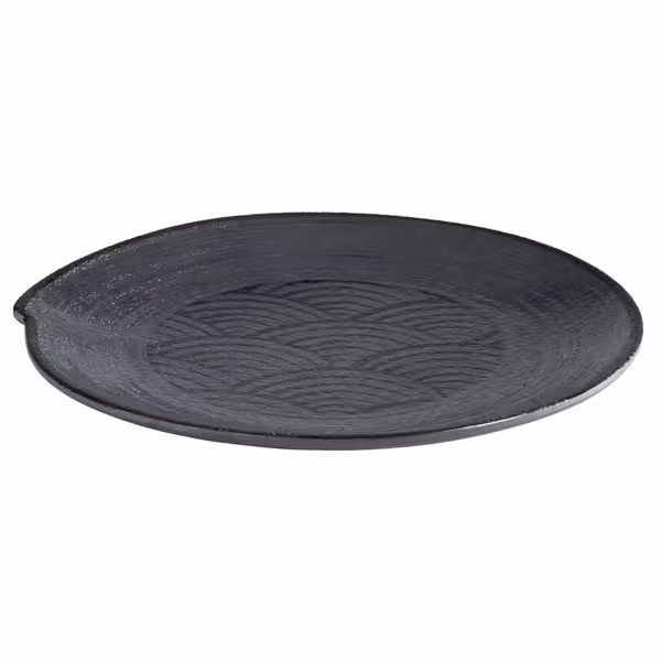 (6 adet) DARK WAVE - Düz Tabak - Melamin, Ø220mm, Siyah