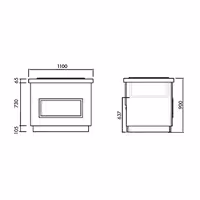 Refrigerated Buffet Display Counter PRAGUE - 1100mm - with Refrigerated Well + Flat Glass Sneeze Guard - on Castors - for 2x GN 1/1