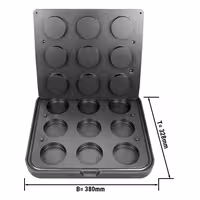 Plates for Tartelette Machine TMNP - Tartlet Mould: Round - Ø80mm - for 9 Tartlets
