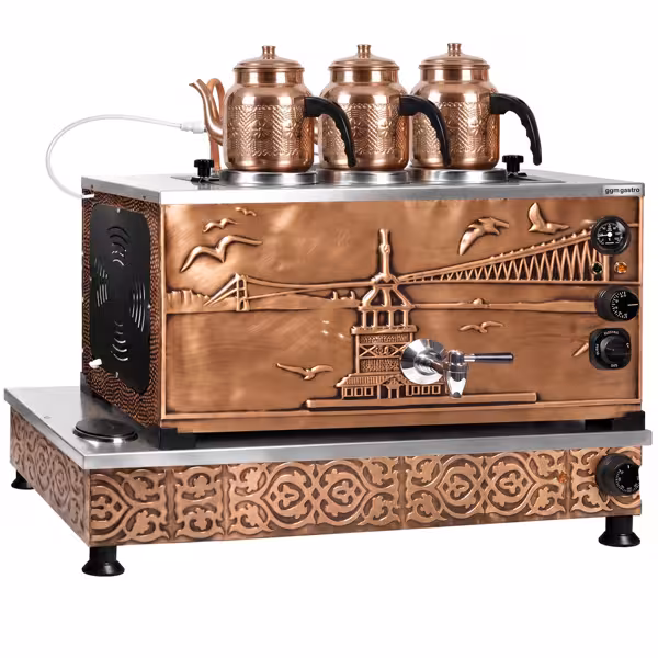 Bakır Çay Kazanı - 870mm - 33 litre - Elektrikli - 2,5 kW