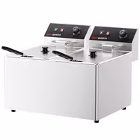 Električna friteza s dva korita - 8+8 L - 6,5 kW - stolna